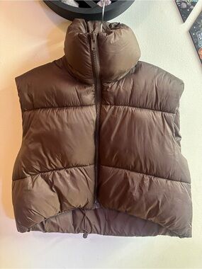 Brown Puffer Vest Jacket
